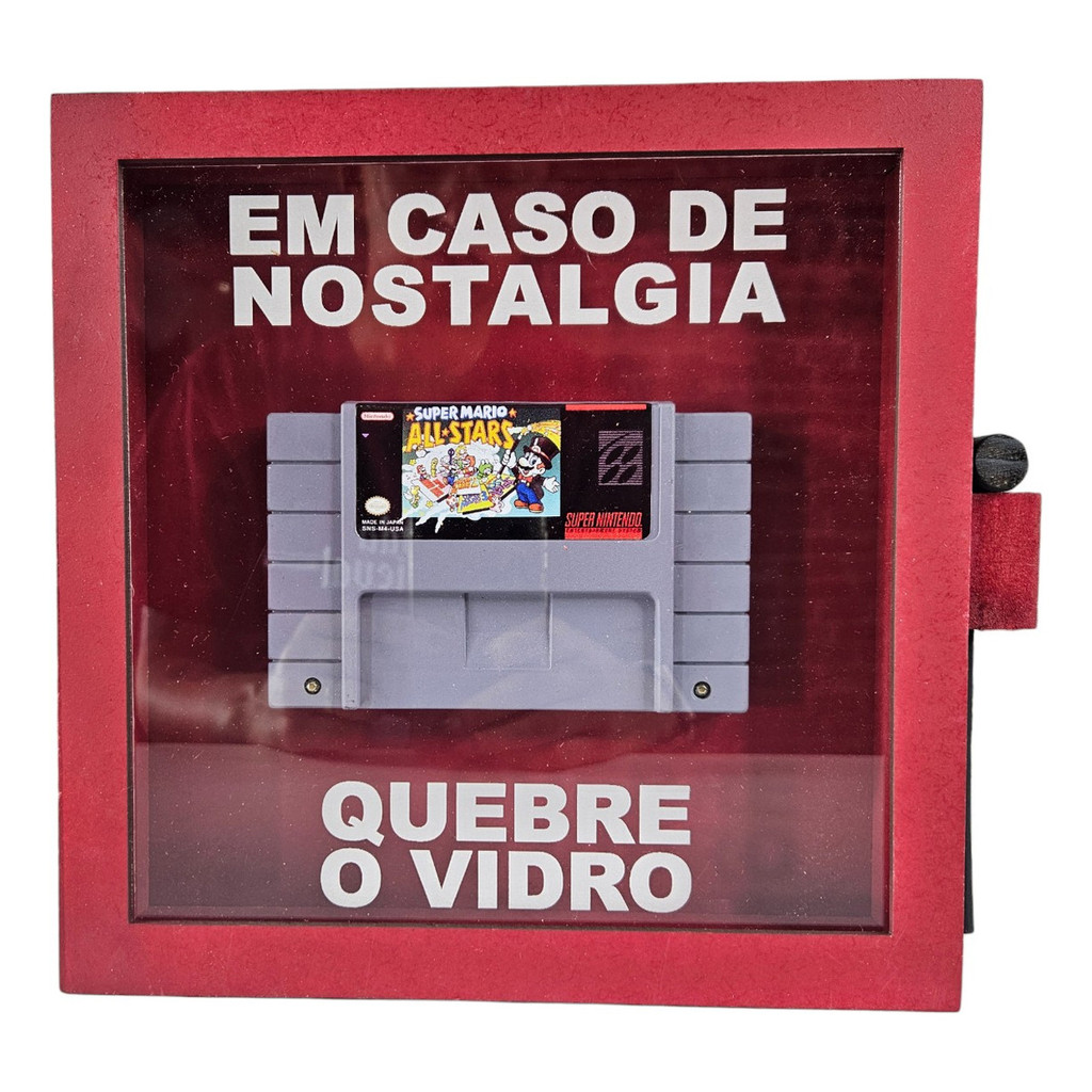 Quadro Cartucho Mario All Stars Snes Retrô Decorativo