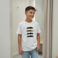 Camiseta Infantil e Juvenil Estampada Trem 100% Algodão Premium Criança Personalizada Blusa Camisa Unissex