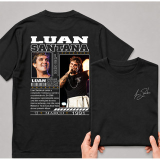 Camiseta Luan Santana Biografia Camisa Sertanejo Artista Unissex Básica 100% Algodão Envio Rápido