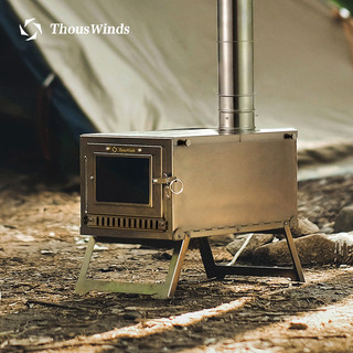Thous Winds Fogão a lenha de titânio ultraleve ao ar livre autônomo barraca de acampamento fogão de aquecimento dobrável