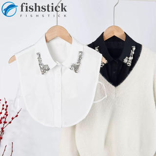 Coleira Destacável FISHSTICKA , Gola Falsa Elegante Da Moda Coreana De Camisa Clássica De Renda Fácil Para Lavar À Mão