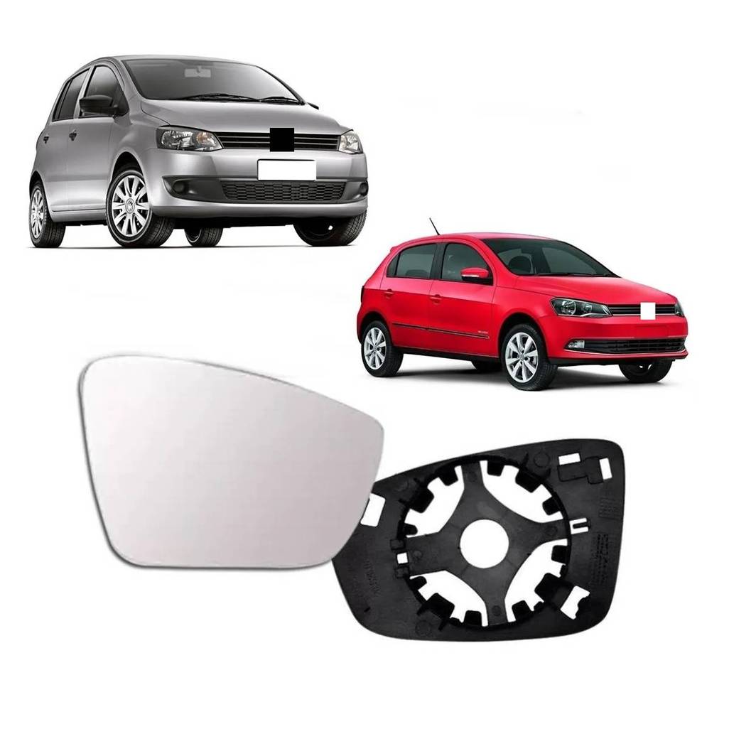 Lente Retrovisor Com Base Fox 2010 2014 Gol G5 G6 Golf 2008 2012 Lado Direito