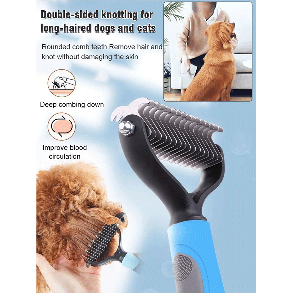 【Para Todos os Pets】Escova Pet Grooming para Cães/Gatos/Desembaraçar Nó/Ferramenta de Higiene