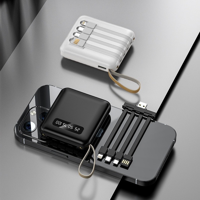 10000mah Carregador Portátil  Com 4 Cabos De Carregamento LED Banco De Potência Digital loja canaa