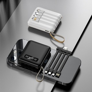 10000mah Carregador Portátil  Com 4 Cabos De Carregamento LED Banco De Potência Digital l…