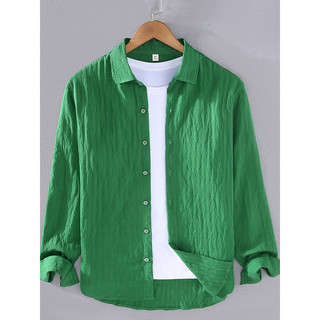 Camisa básica de cor sólida masculina 2026 verão All-Match respirável Polegada roupas casuais solto chinês topo fino cam