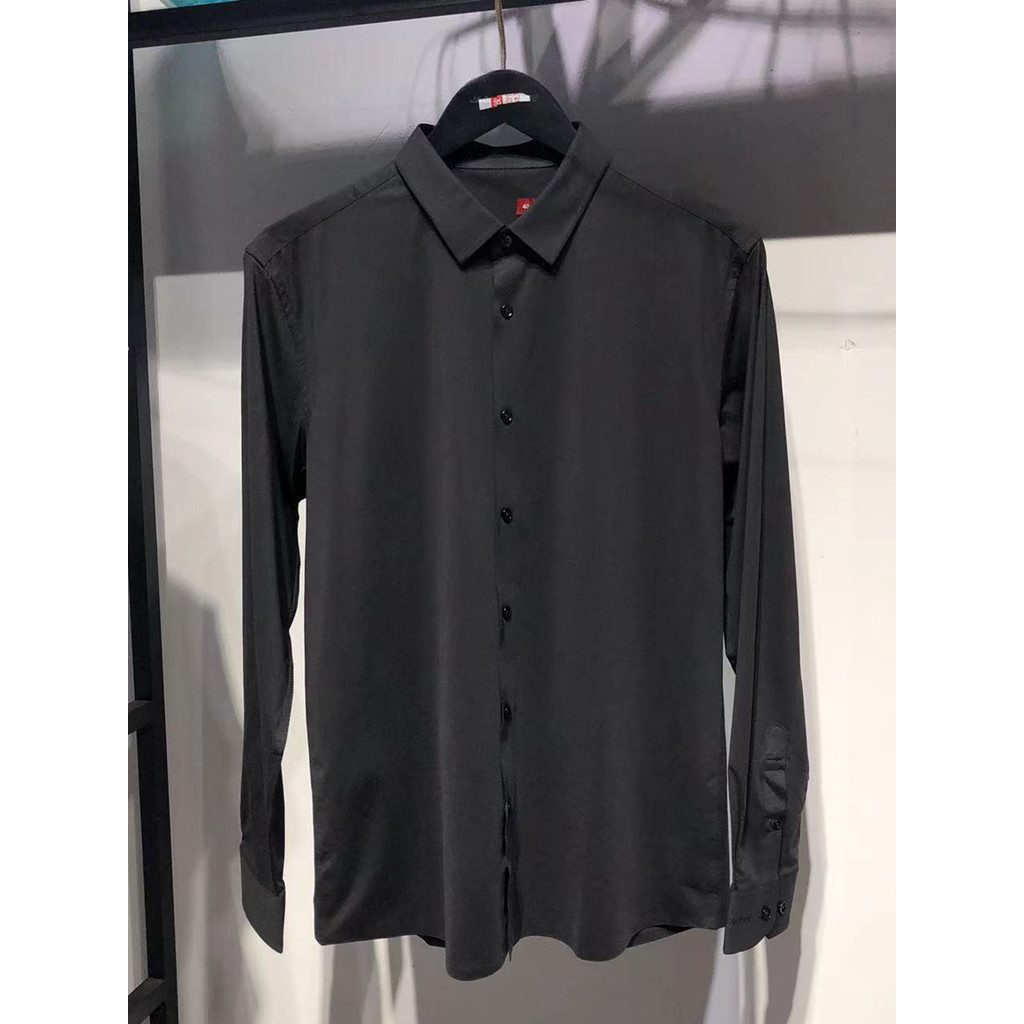 Marca roupas masculinas Jck Jns outono inverno masculino médio grosso fino ajuste negócios cor sólida camisa masculina p