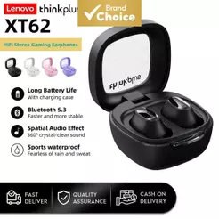 Fones De Ouvido Lenovo XT62 Mini TWS Esportivos Sem Fio Bluetooth HiFi Estéreo Com Redução De Ruído Microfone De Baixa L
