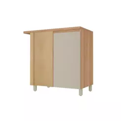 Balcão Cozinha Nesher Rainha 1Pta Canto Reto 92cm Greige