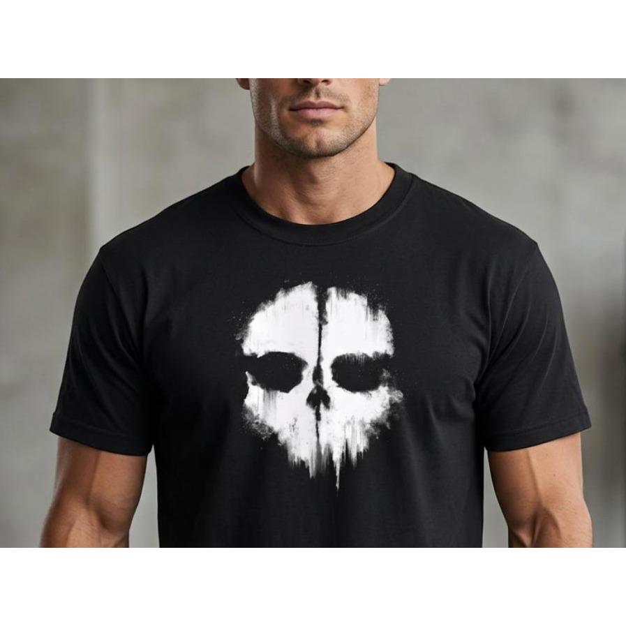 Camiseta Ghost Preta 100% Algodão com Estampa de Alta Qualidade Toque Macio e Conforto para Ocasões Variadas