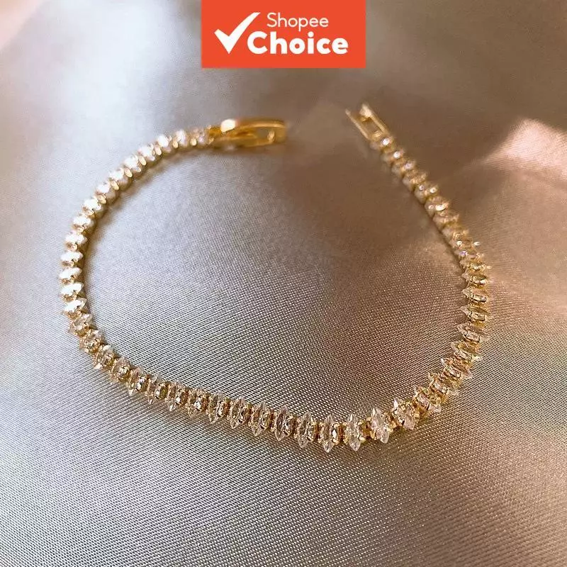 Moda Feminina Zircão Pulseira Delicada Luxo Brilho Minimalista Acessórios Feminino — imagem 1
