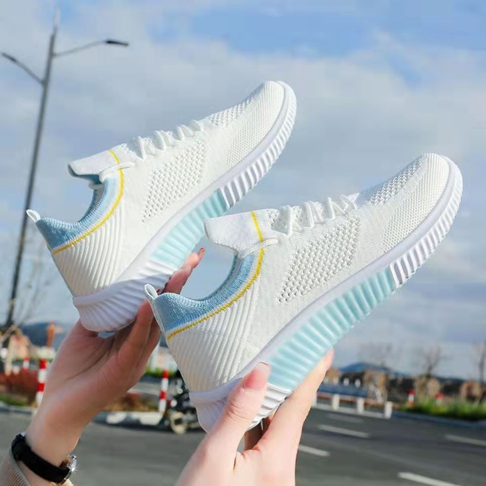 Sapatos de rede sapatos femininos 2024 novo estilo primavera outono respirável tênis feminino malha Casual sapatos branc