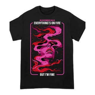 Camiseta Feminina Com Estampa de Fogo e Letras Coloridas Confortável Linda e Estilosa Moda Feminina Casual