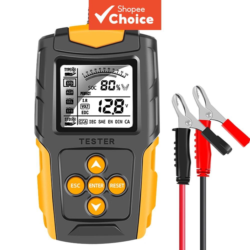 Testador de Bateria de Carro 12V/24V Analisador Digital LCD para Partida e Carregamento