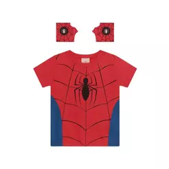 Camiseta infantil menino do Homem-Aranha com luvas Brandili