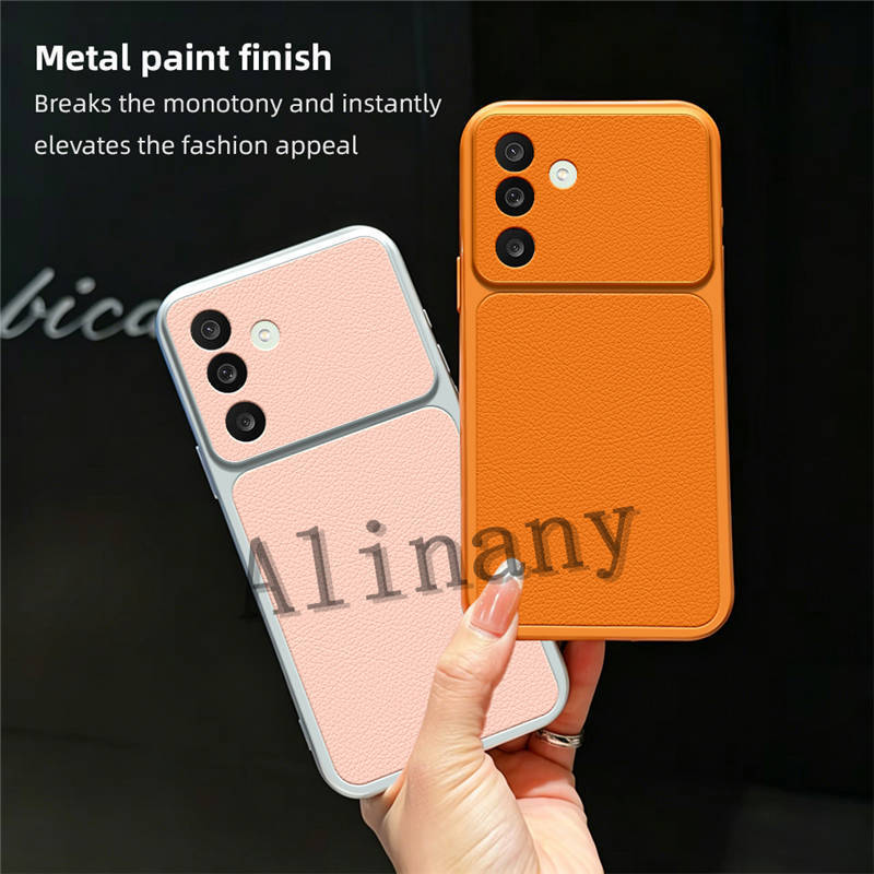 Capa de Silicone Macia TPU Couro PU Cor Sólida para Samsung Galaxy A27 5G