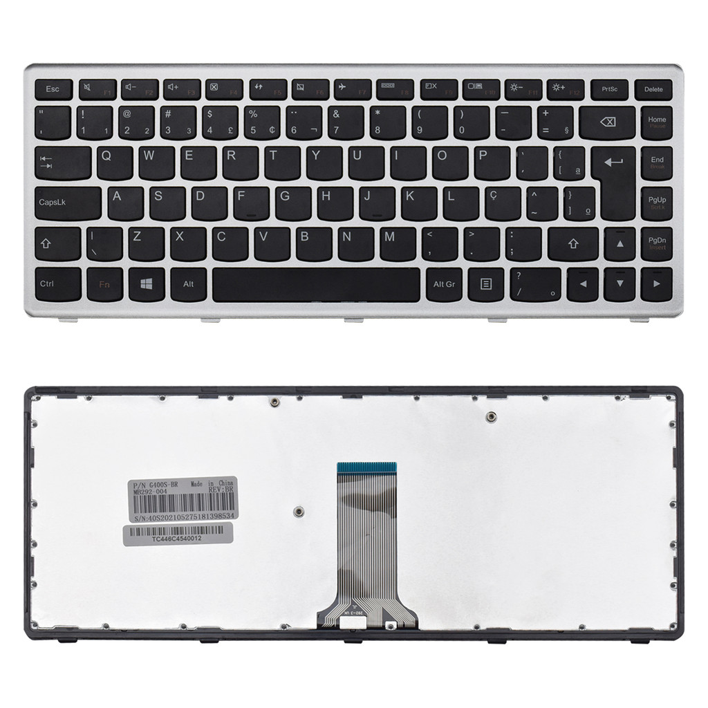 Teclado para Notebook Lenovo G Series G400S Com Moldura - Cinza