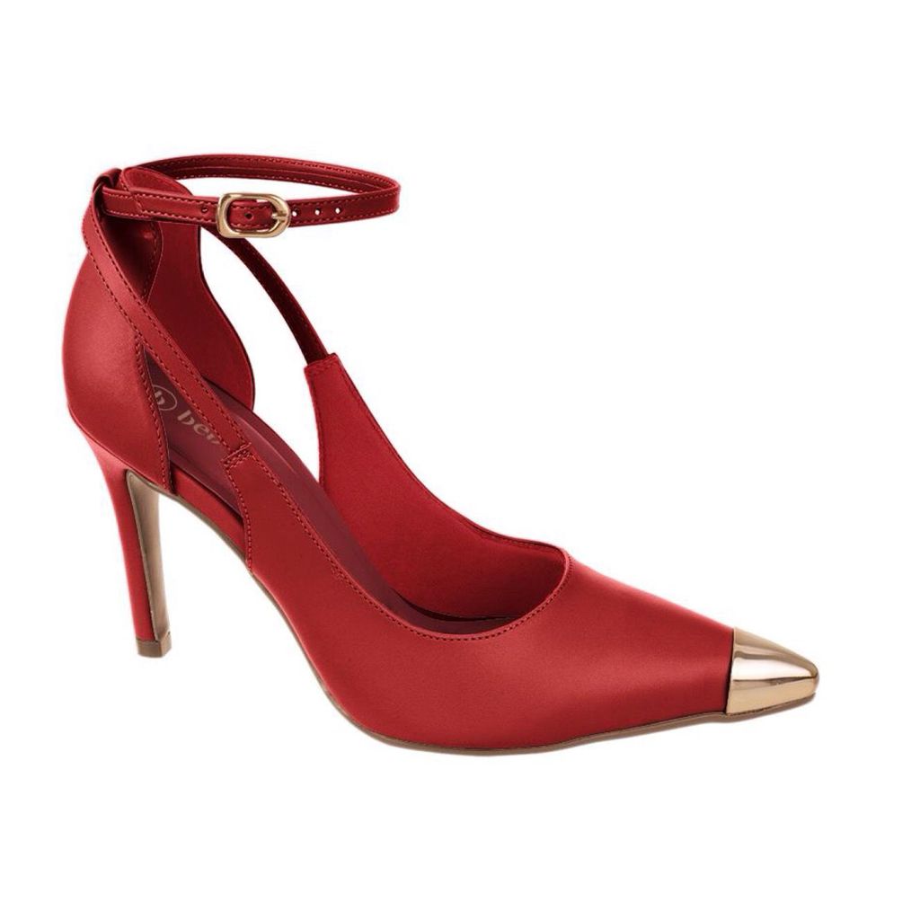 SAPATO SCARPIN FEMININO SALTO ALTO BIQUEIRA METAL DOURADO BEBECE ORIGINAL PALMILHA MACIA SCARPIN MODA FASHION