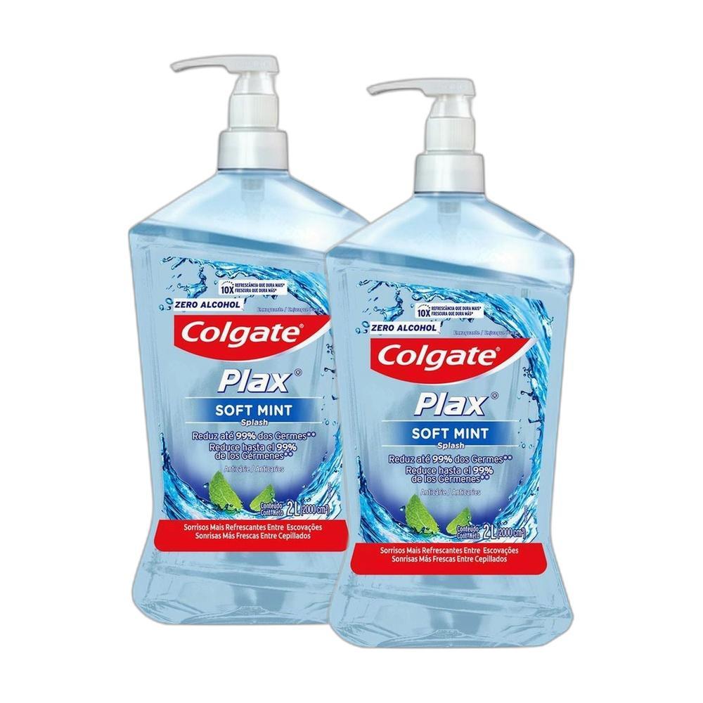 Kit 2 Enxaguantes Bucais Colgate Plax Soft Mint 2L cada