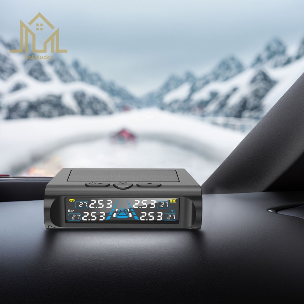Monitor De Pressão Em Tempo Real Com Sistema TPMS De 4 Sensores Para Caminhão De Reboque RV SUV [Dailylucky.br-DLY]