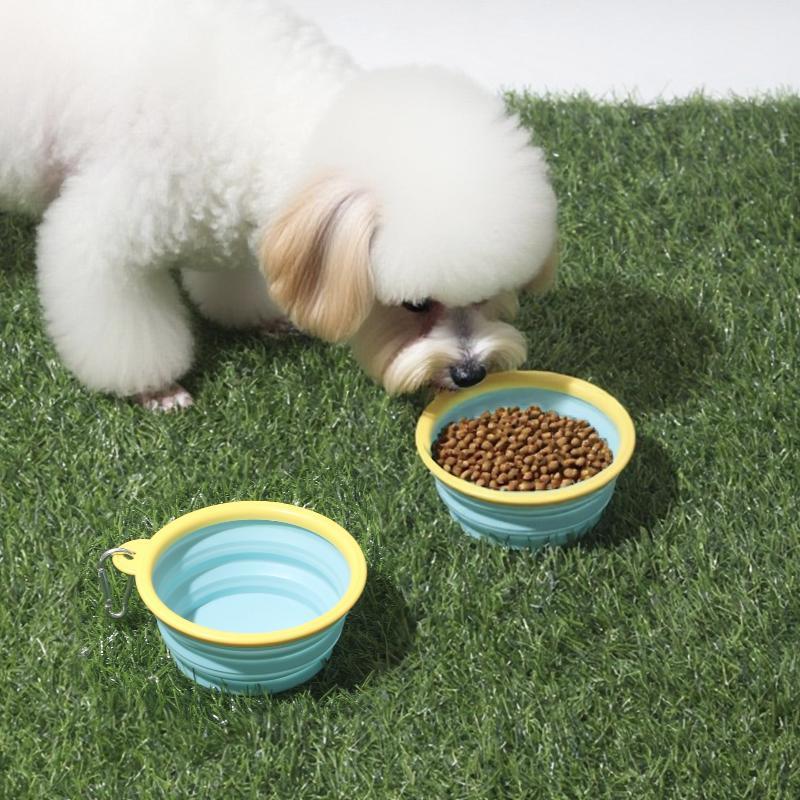 Tigela De Viagem Compacta 350ml Para Animais De Estimação Design Dobrável Comida E Bebida