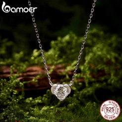 Bamoer 925 Prata Esterlina Moissanite Colar 1CT Coração Jóias Para Presente Feminino Com Certificado