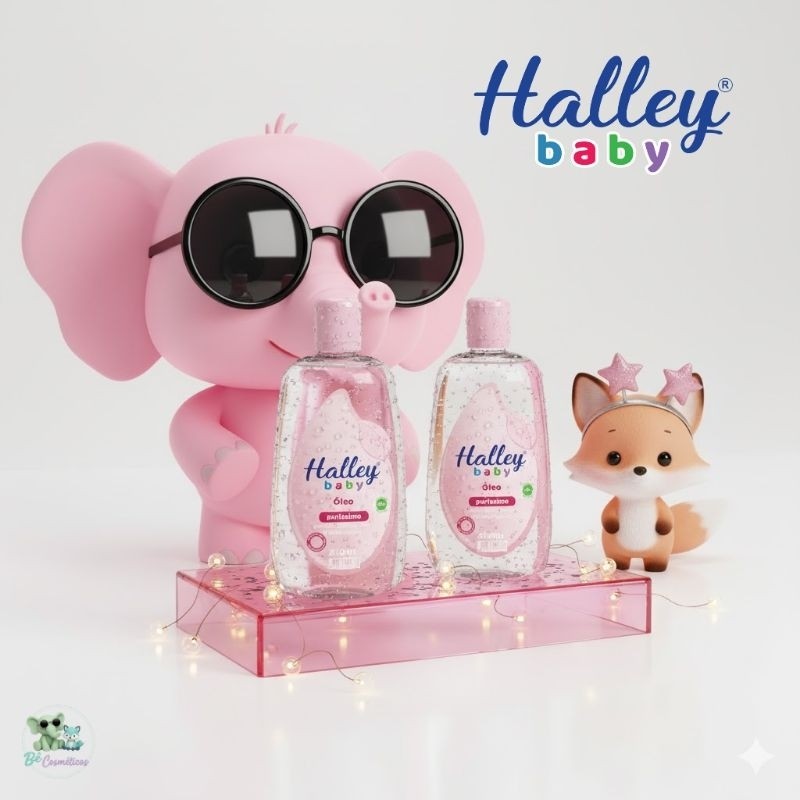 Halley Baby Kit 2 Óleos Infantis Puríssimos Rosa 210ml Cada