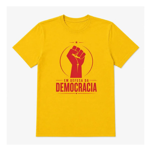 Camiseta Democracia Punho Erguido Algodão Premium Casual