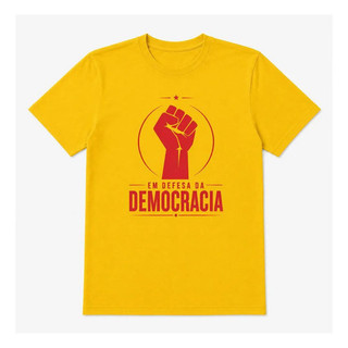 Camiseta Democracia Punho Erguido Algodão Premium Casual
