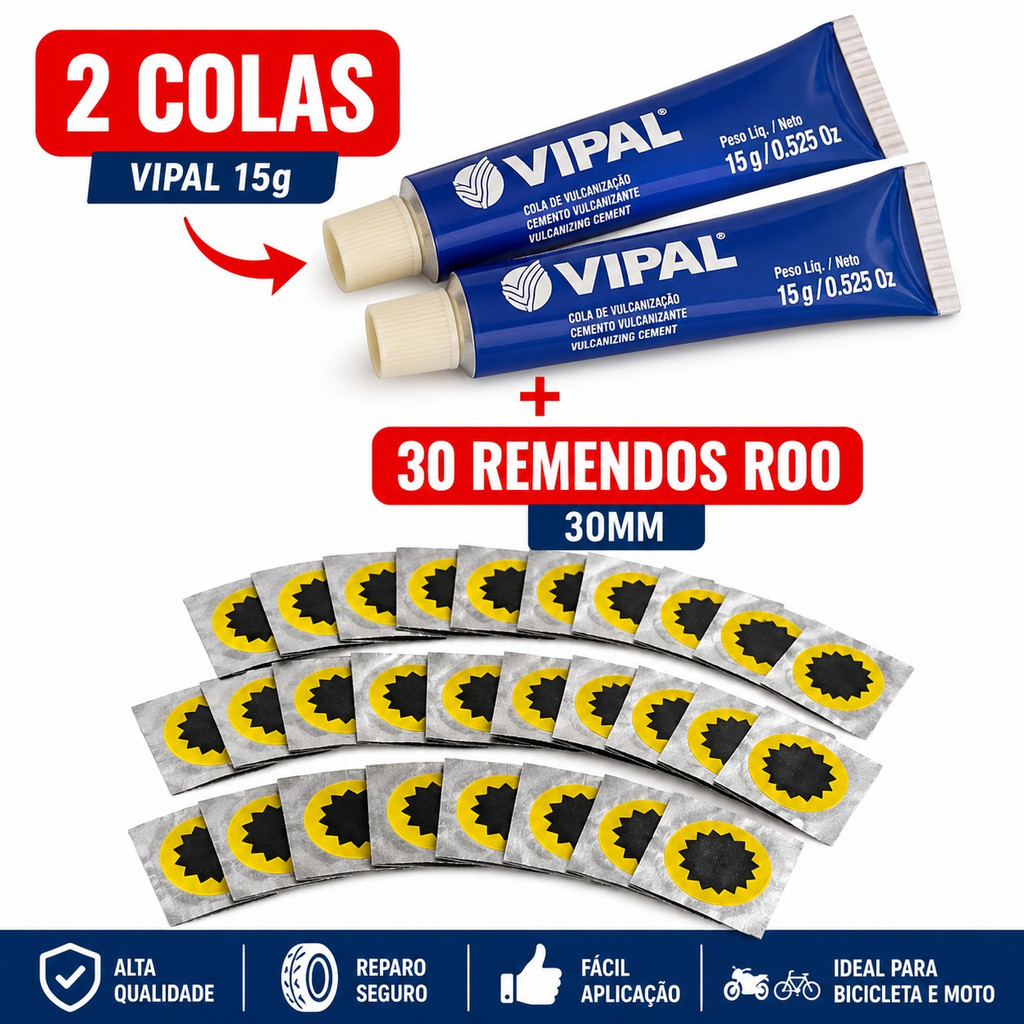 Remendos R-00 + Colas Vipal CB-01 | Reparo de Pneu Bicicleta e Moto ‍️