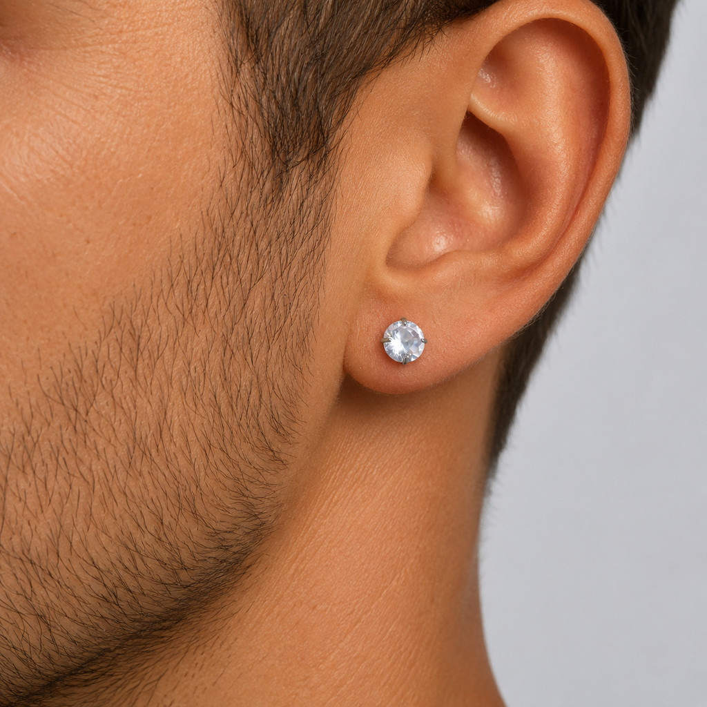 Vnox 2 Peças De Brincos De Zircônia De Aço Inoxidável, Para Homens E Mulheres Piercing Hipoalergênicos · foto 2
