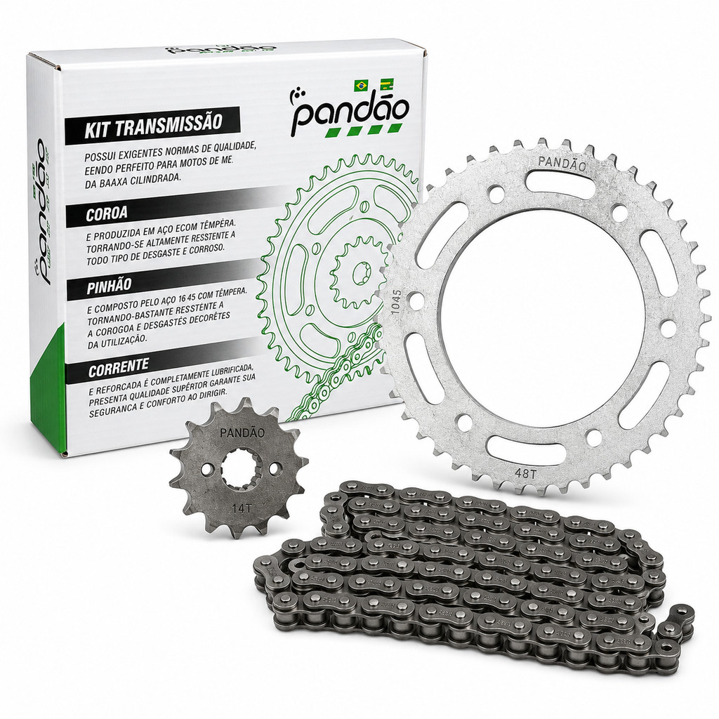 Kit Relação Transmissão Tração Andamento Tração Honda NXR Bros 160 e XRE 190 de 