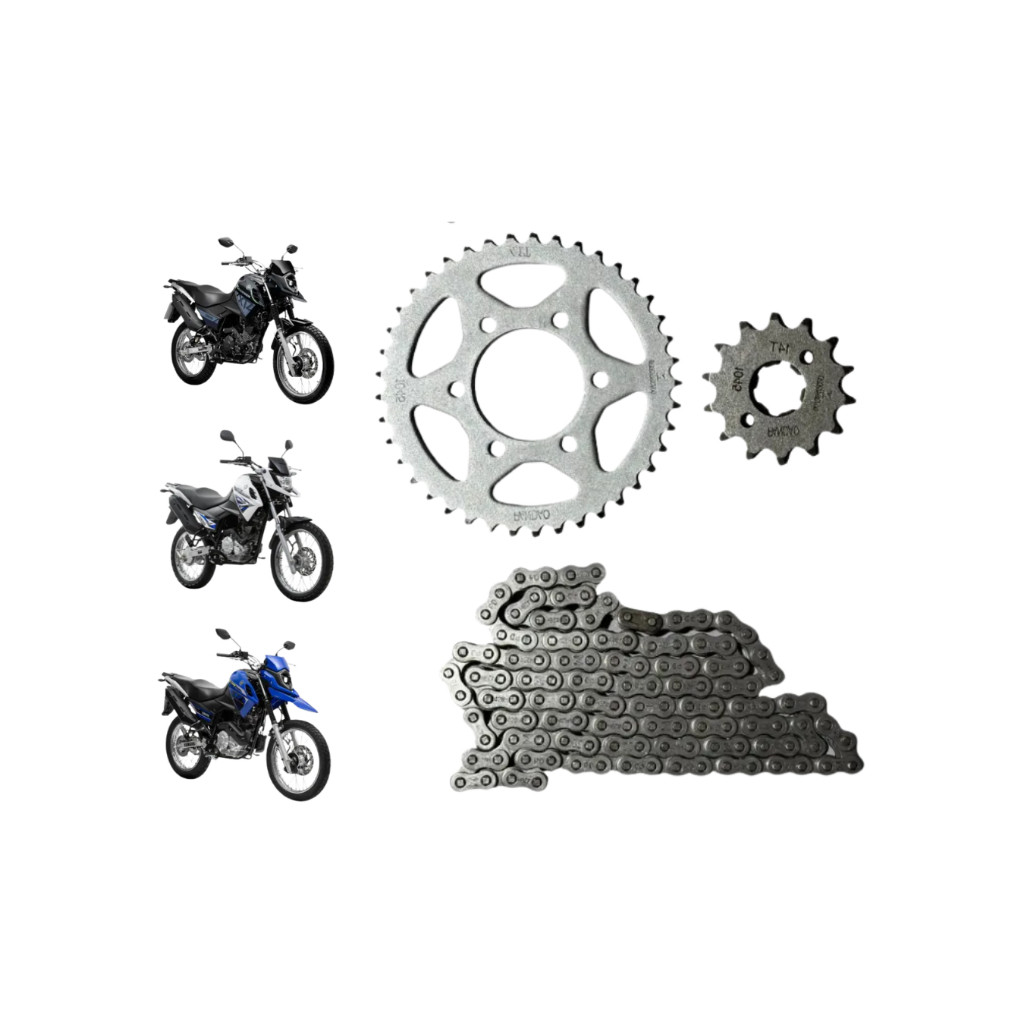 Kit Quit Relação Transmissão Andamento Tração Yamaha XTZ 150 Crosser de 2014 até 2024 — imagem 2 de 2
