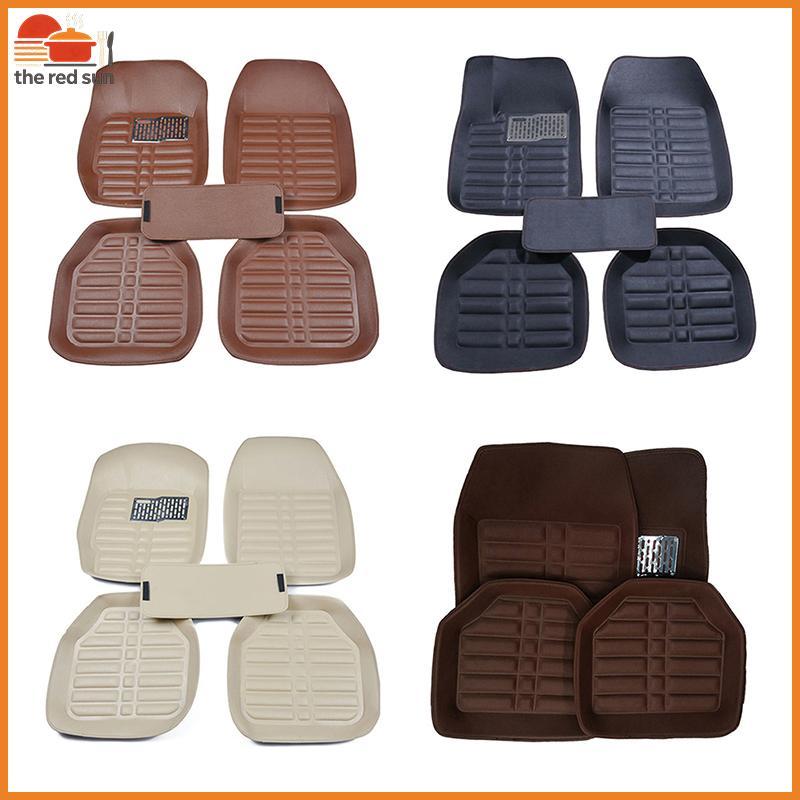 TSBR 5 Pçs Tapetes De Chão Automóveis Estilo Do Carro Para Espanador Premium Conjunto Completo Tapete Couro Acessórios .