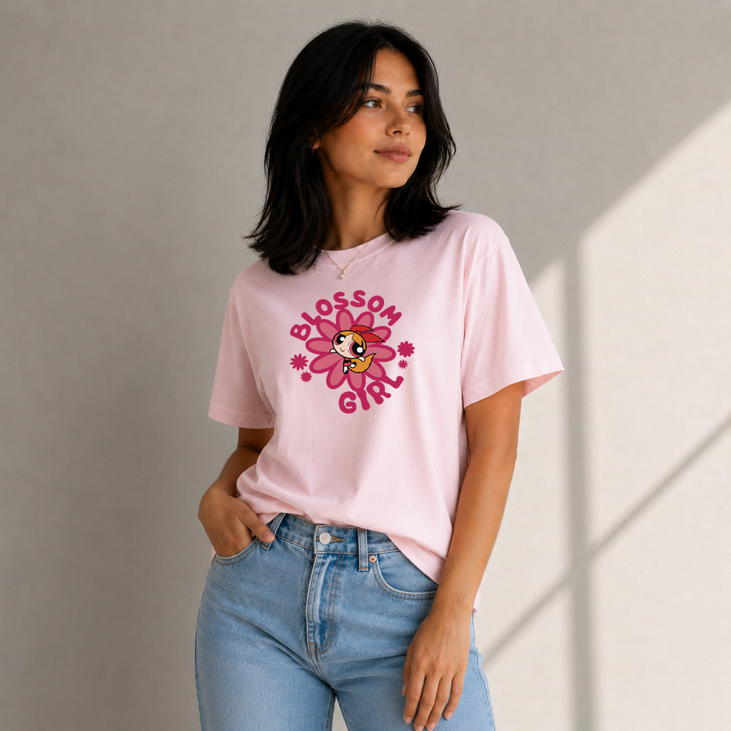 Camisa Lindinha Docinho Florzinha Y2K Feminina Superpoderosas Camiseta T-shirt Estampada Y2K Algodão