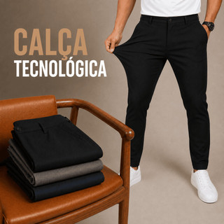 Calça Masculina de Alfaiataria Tecnológica com Elastano Social Casual