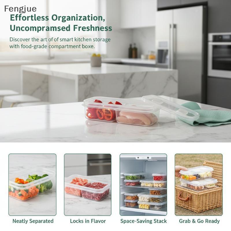 Fengjue Geladeira Freezer Organizador BPA Livre Quadrado Recipiente De Armazenamento De Alimentos 1P Para Cozinha Despen
