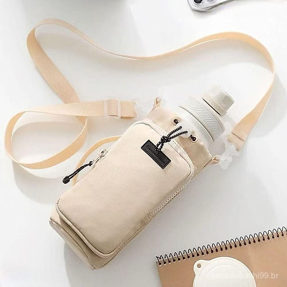 Bolsa de armazenamento com cordão para chaleira portátil para celular ao ar livre, capa para copo térmico, bolsa de viag