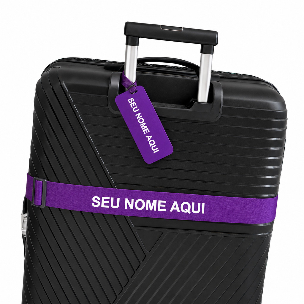 Kit Cinta Bagagem Viagem Personalizada Nome Identificação Tag Nome Mala Ajustável Segurança Resistente