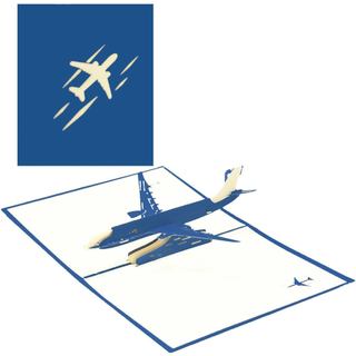 Cartão 3D Pop Up, Cartão para Todas as Ocasiões com Envelope para Aniversário, Agradecimento, Convite - Cartão de Avião 
