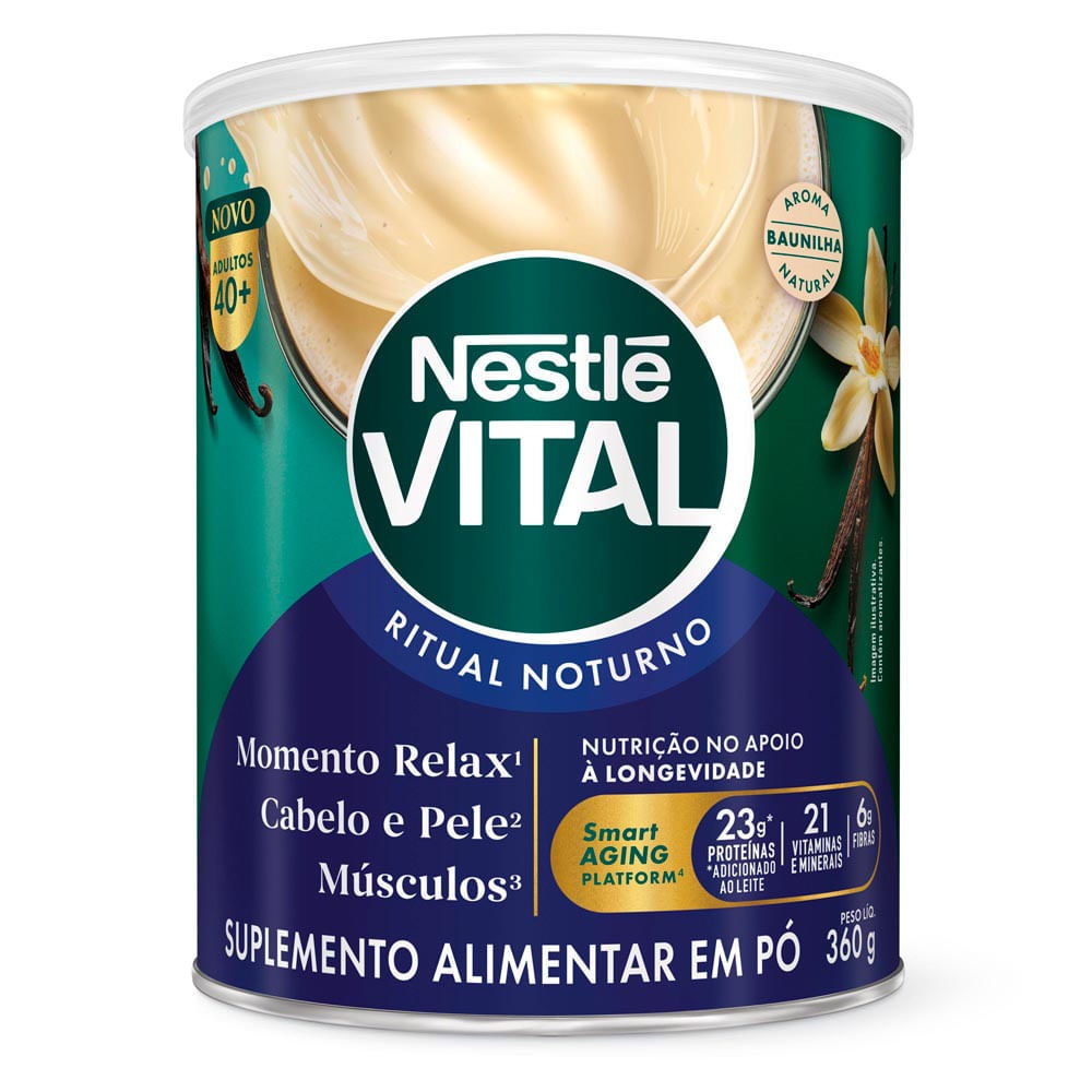Nestlé Vital Ritual Noturno Adultos 40+ Aroma Baunilha 360g