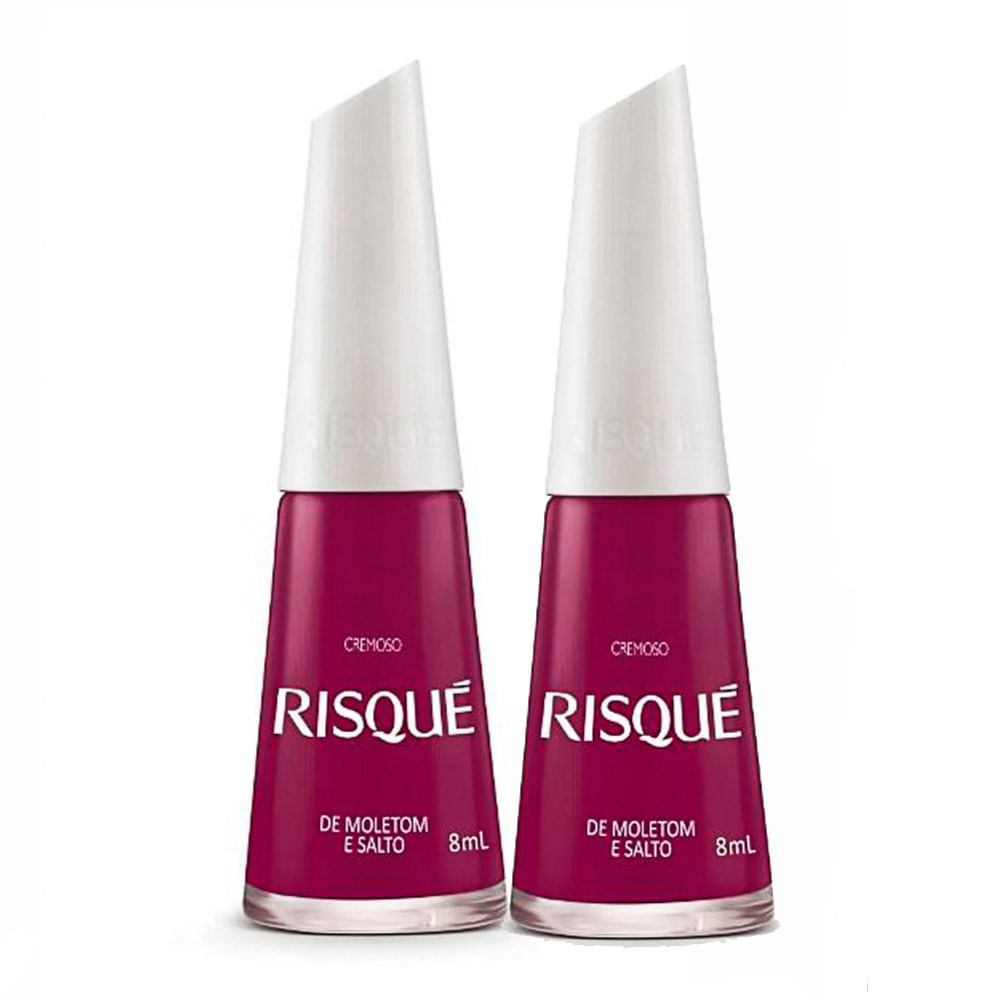 Kit 2 Esmalte Risqué Vinho Cremoso Cor De Moletom e Salto 8ml