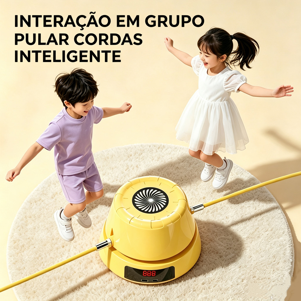 Rotação 360 Graus Máquina de Pular Automática Inteligente Corda Fitness com Contador Digital