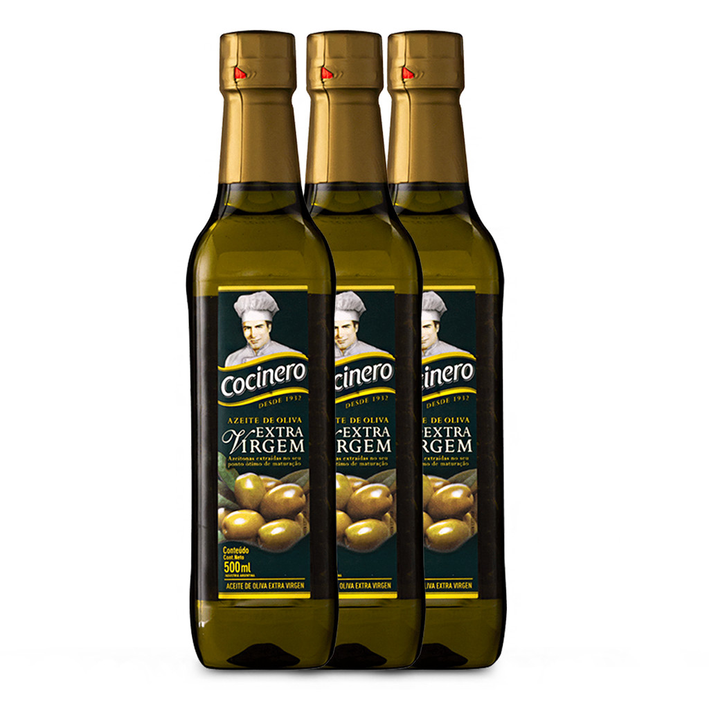 Kit 03 Unidades Azeite Extra Virgem 500ml Cocinero