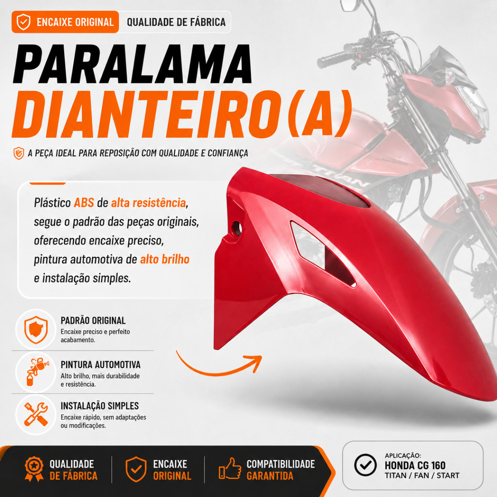 Paralama Dianteiro Titan Fan Start 160 2025 Todas As Cores — imagem 2 de 2