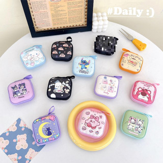 Dimensões 7,5cm*7,5cm Bolsa de Armazenamento para Fones de Ouvido com Padrão de Urso Lotso e Stitch da Disney, Bonita e 