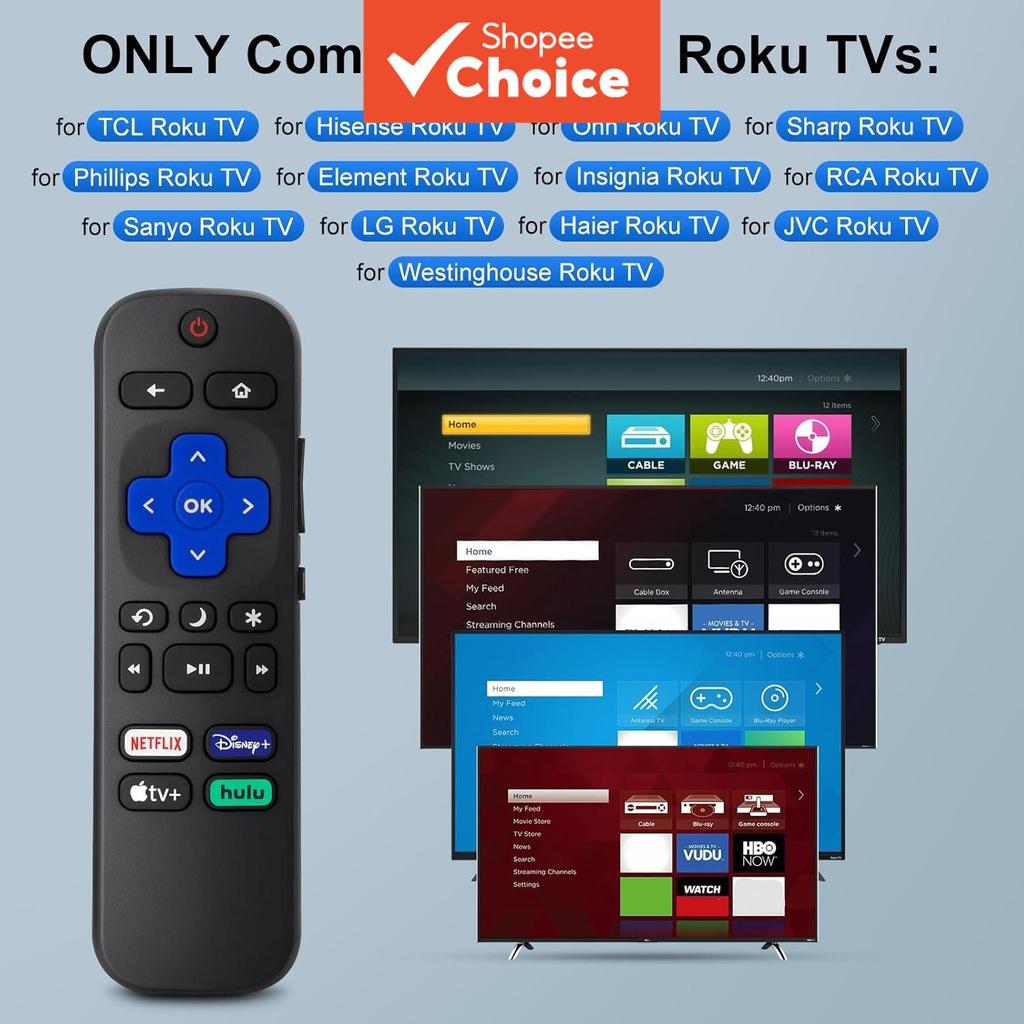 Controle Remoto para Apple TV ou Roku, Substituição para STB 1 / 2 / 3 / 4 Expre