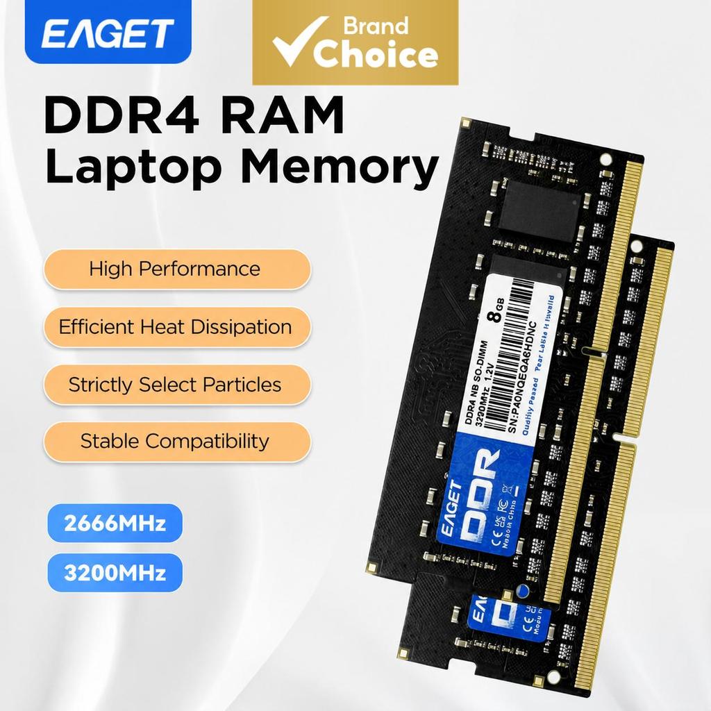 EAGET P40N DDR4 SO-DIMM RAM para notebook (8G/16GB 2666MHz 3200MHz *2 unidades) Módulo de Memória para Notebook 1,2V,