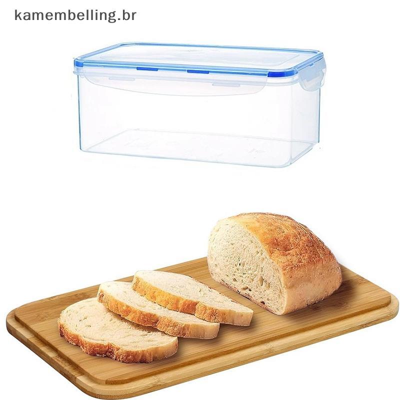 KABR Caixa De Armazenamento De Pão De Plástico Hermético Recipiente Alimentos Sanduíche Keeper Com Tampa Organizador De 