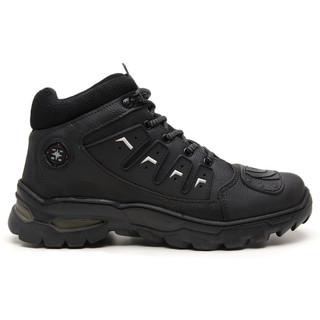 Bota Coturno Adventure Motoqueiro Reforçada Biqueira Preto